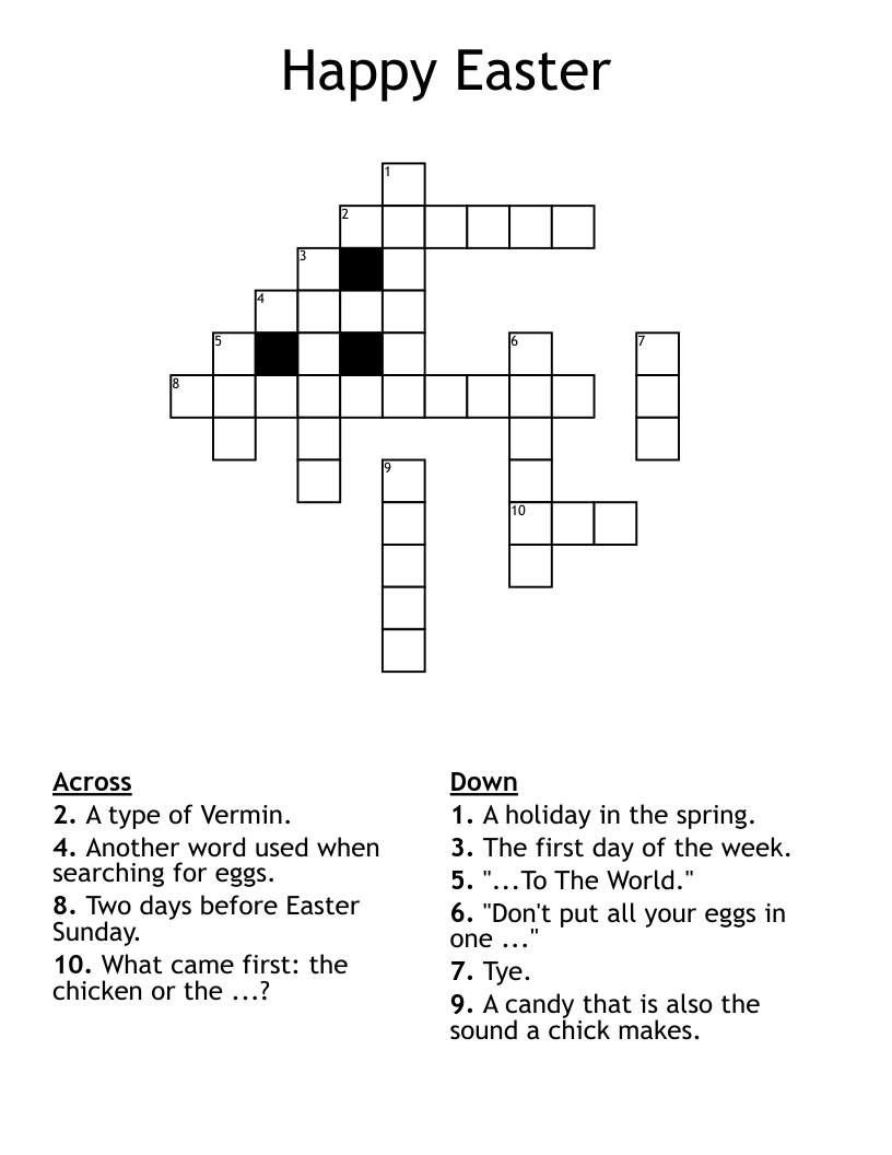 fun easter printables easter crossword puzzles fun easter printables easter crossword puzzles