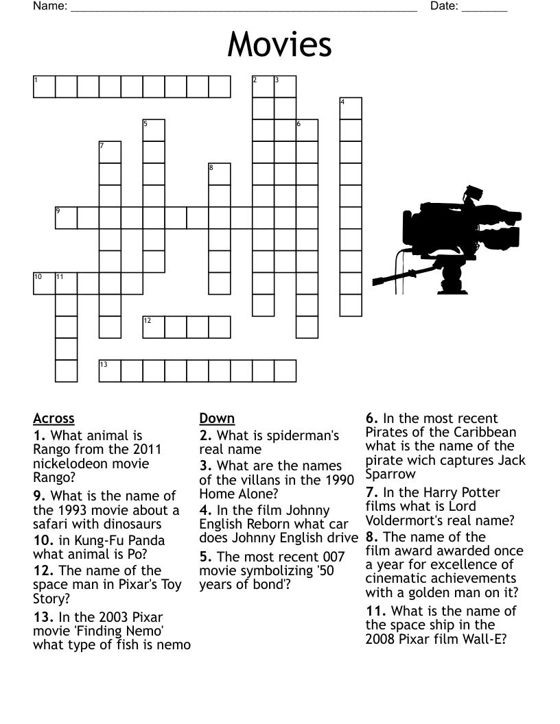nightmare before christmas crossword