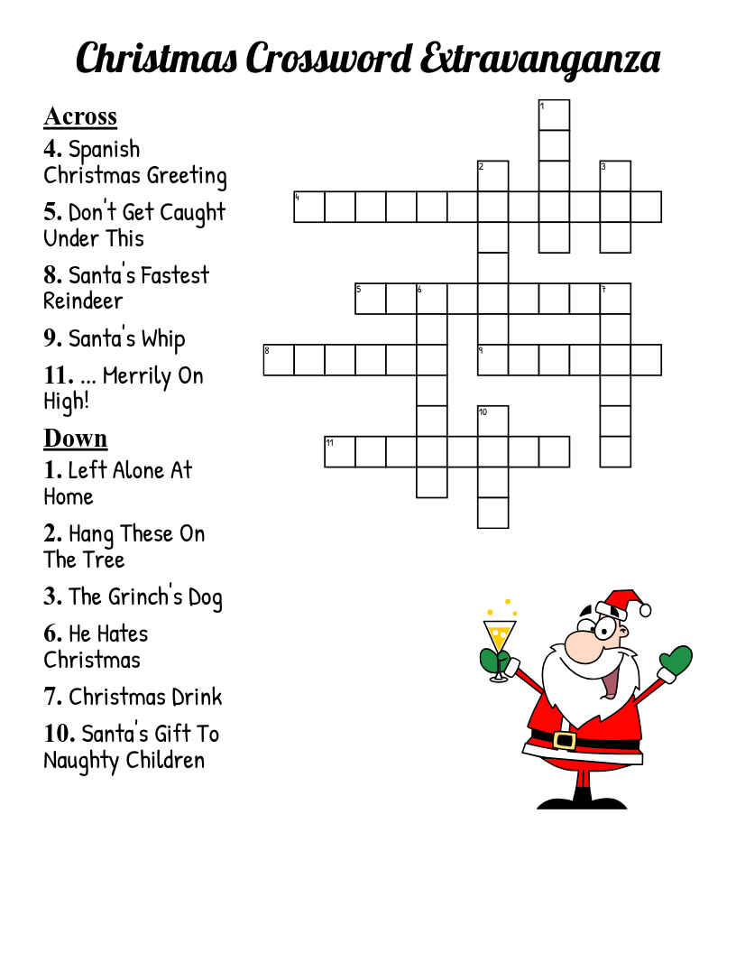 spanish christmas crossword puzzle