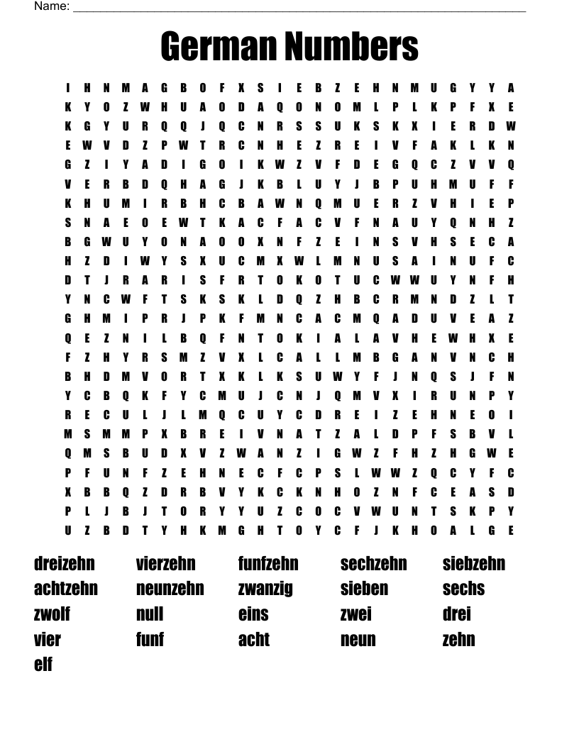 german crossword puzzles printable
