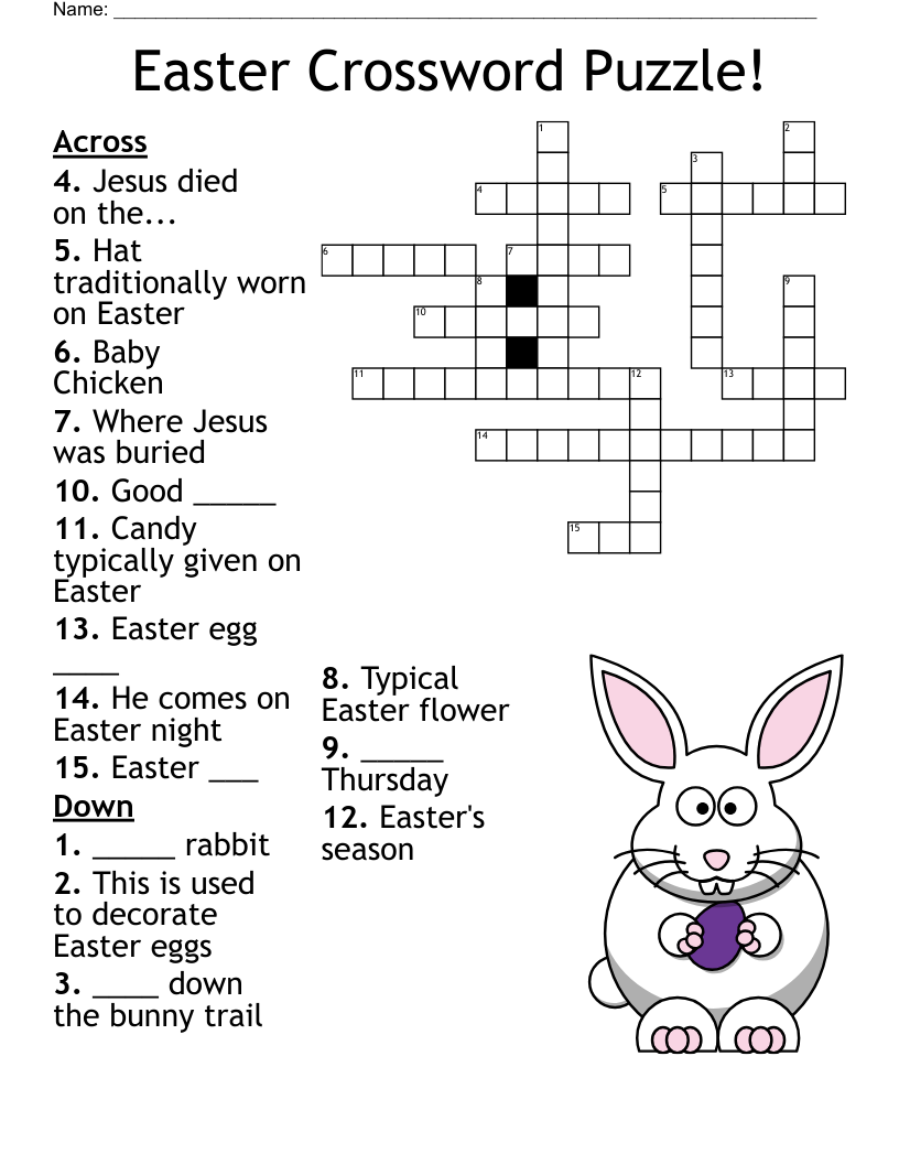 adult easter crossword puzzles