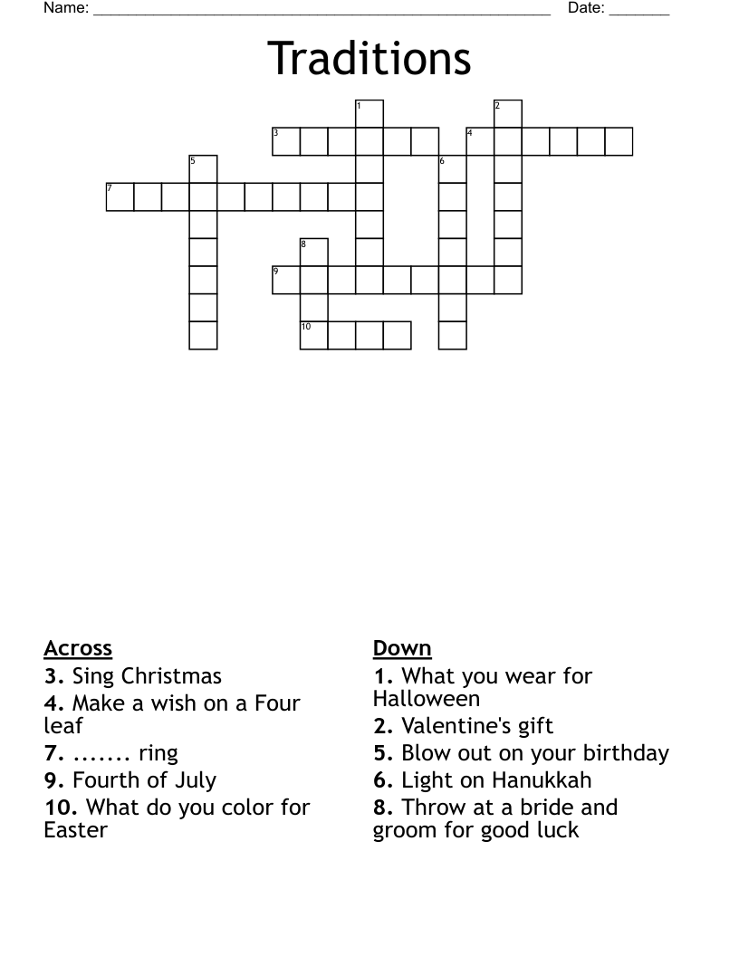 christmas tradition crossword clue