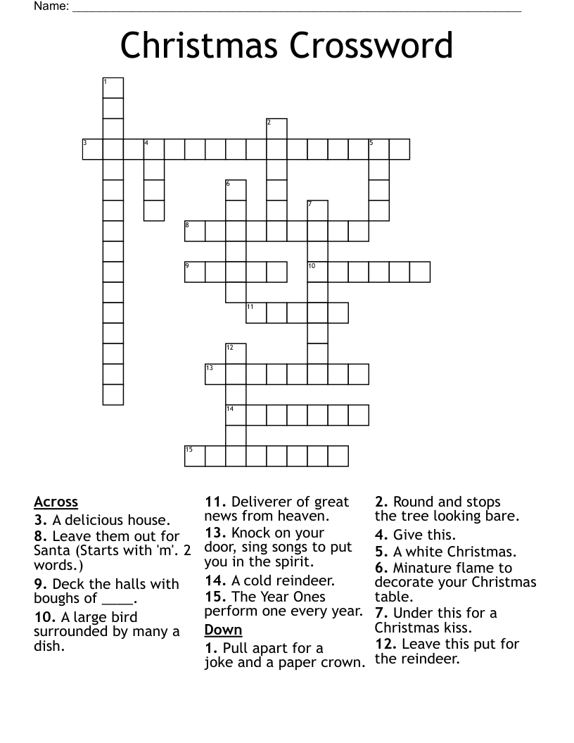 orange stutter at christmas crossword