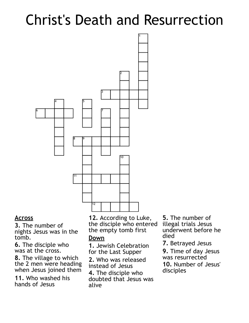 easter bible crossword puzzles easter bible crossword puzzles