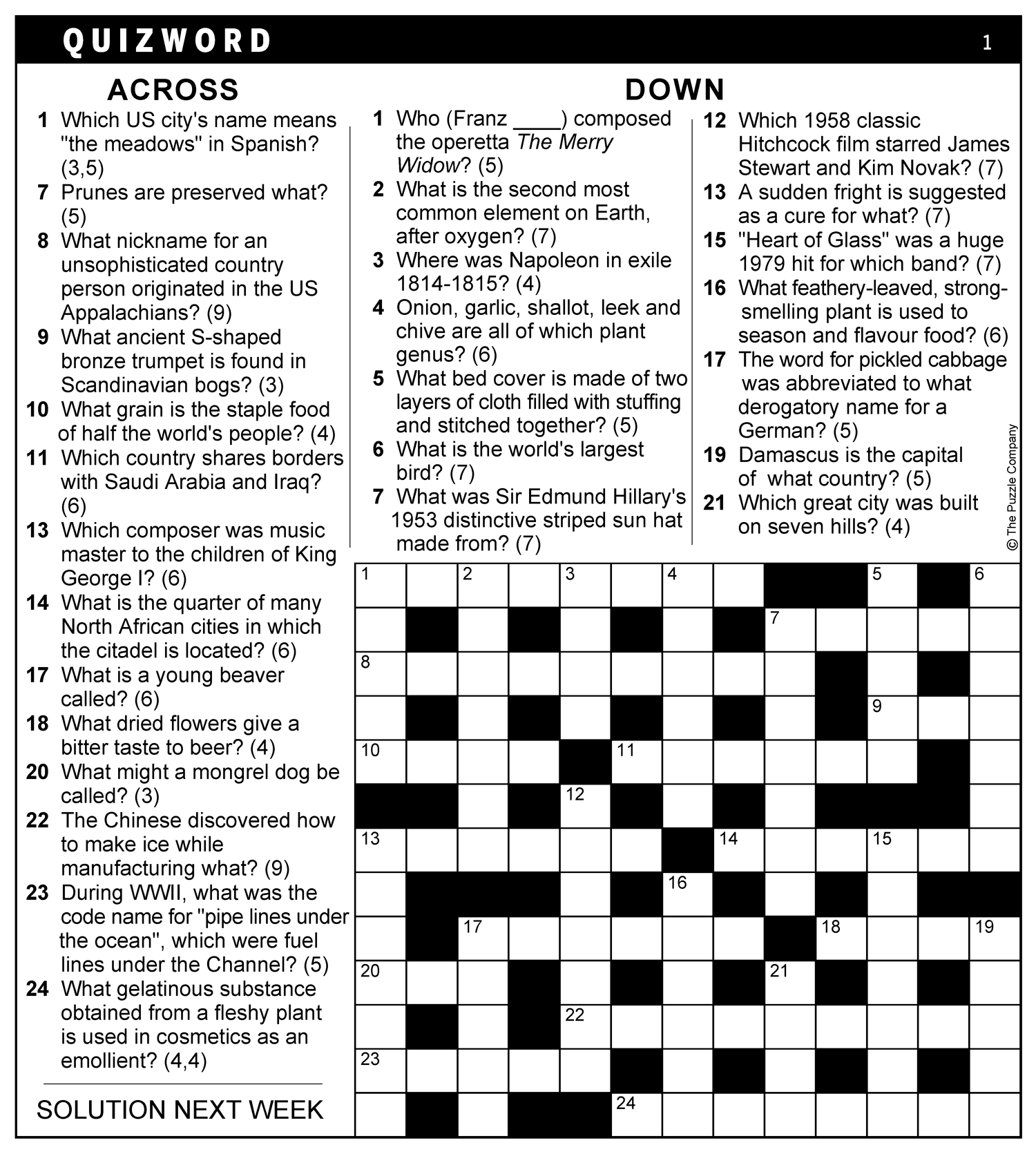 Quiz Word 13x13