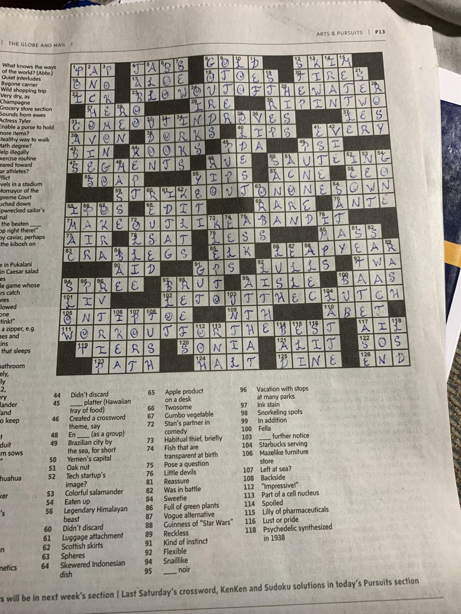 Rare Errorless Solve Ft Last Weeks Globe And Mail Rare Errorless Solve Ft Last Weeks Globe And Mail