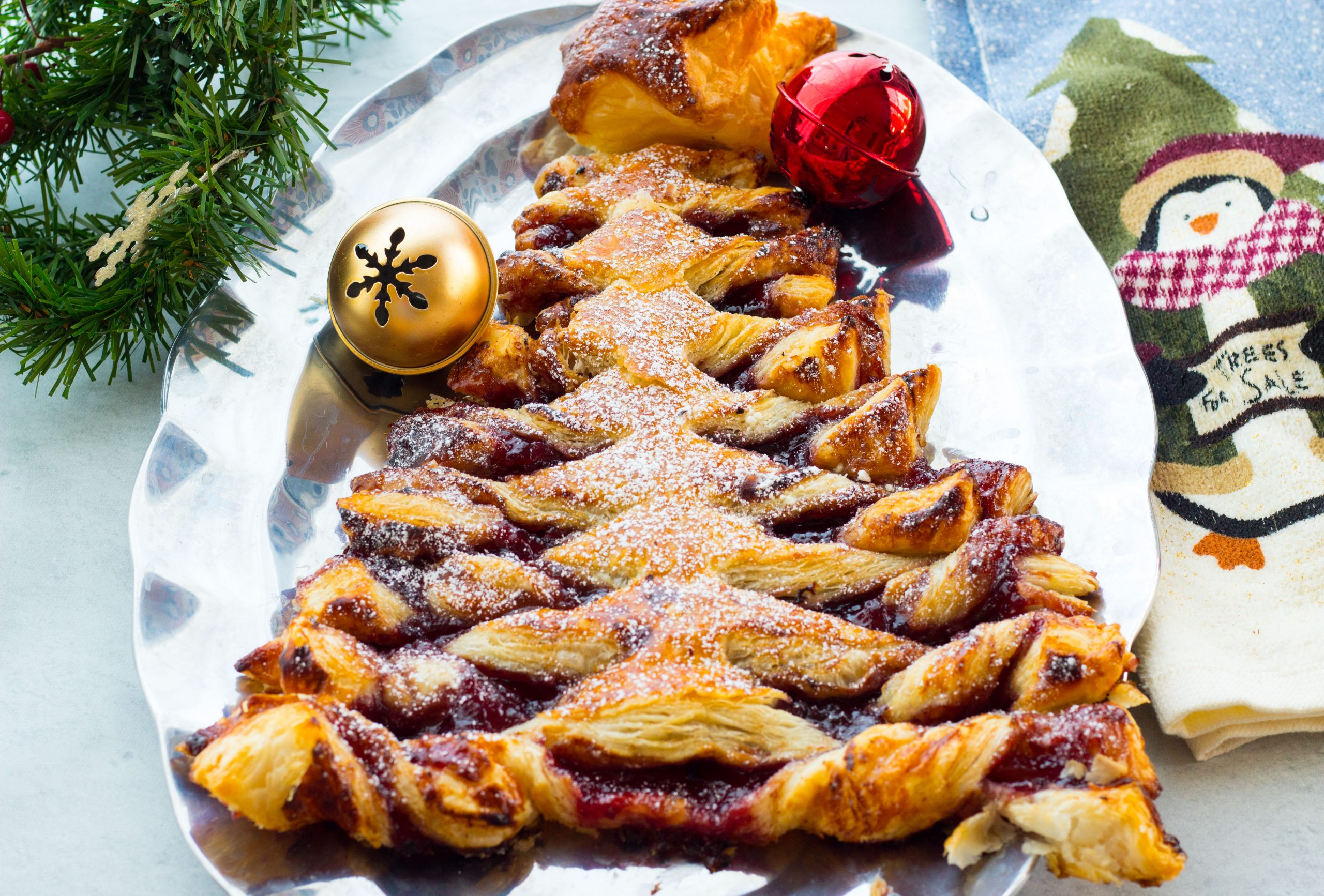 Raspberry Puff Pastry Christmas Tree