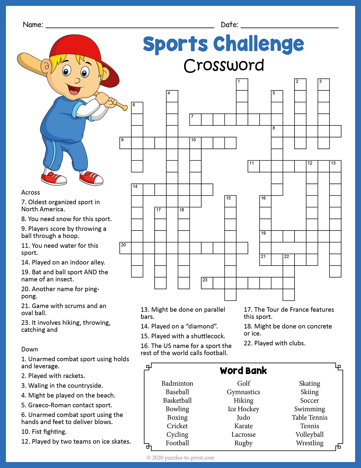 Sports Crossword shtml Sports Crossword shtml