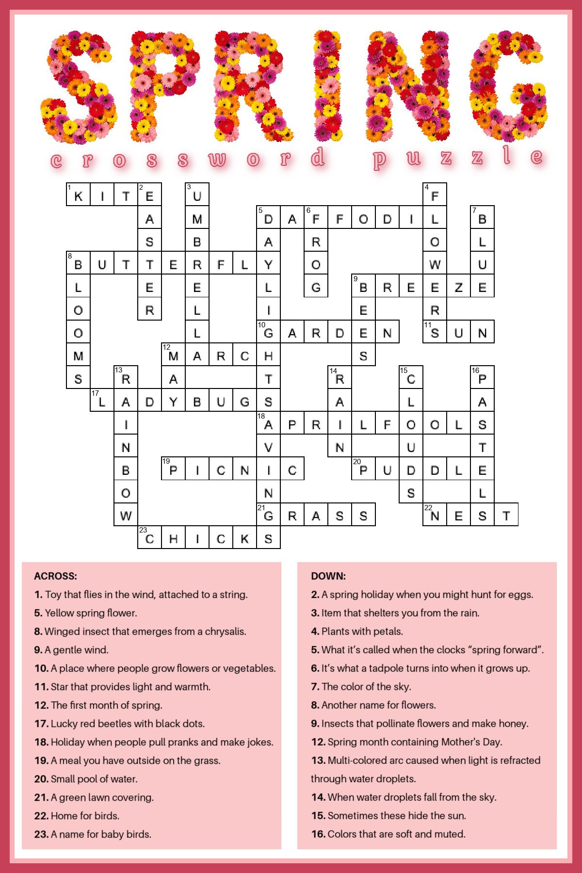 Spring Crossword Puzzle