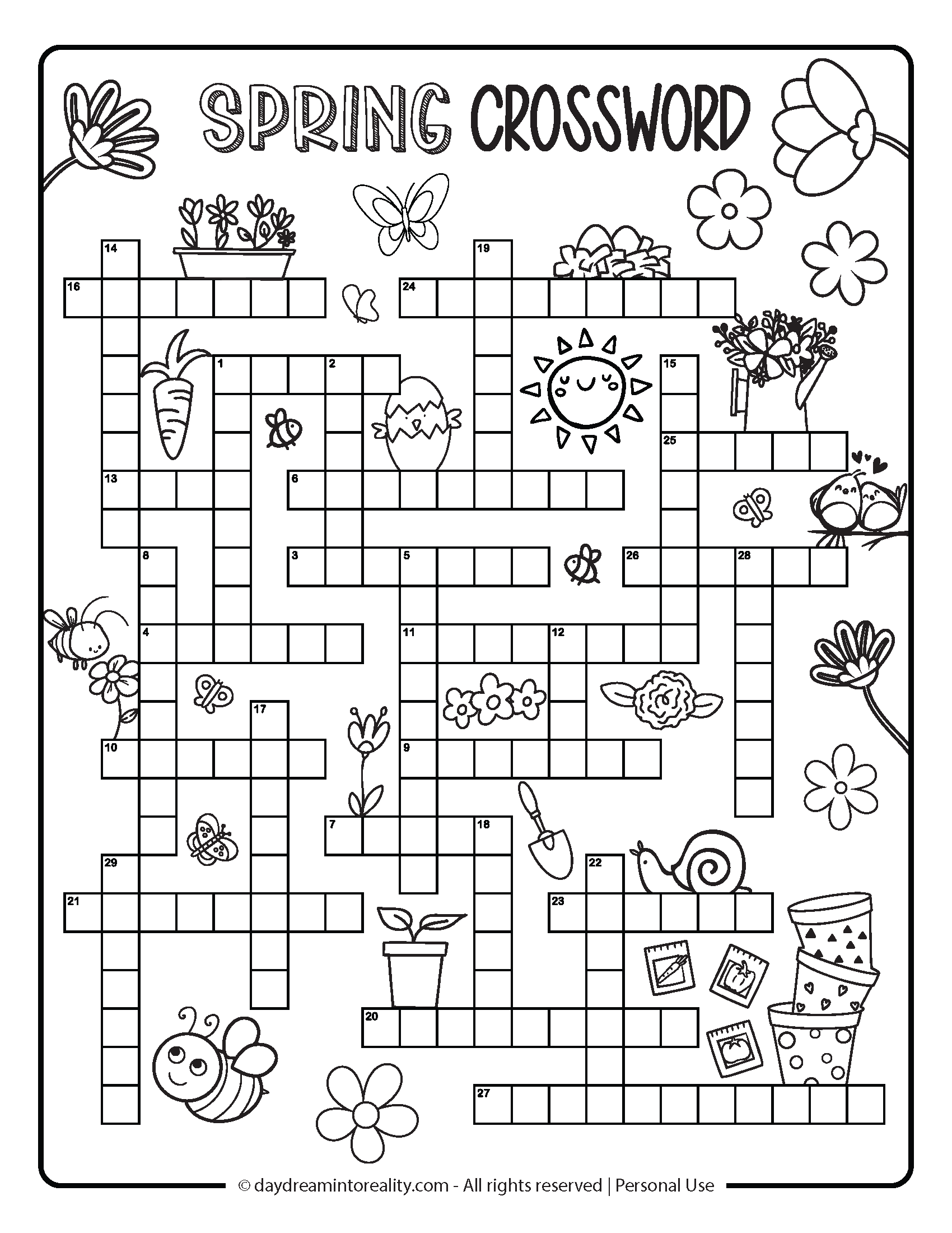 Spring Crossword Spring Crossword