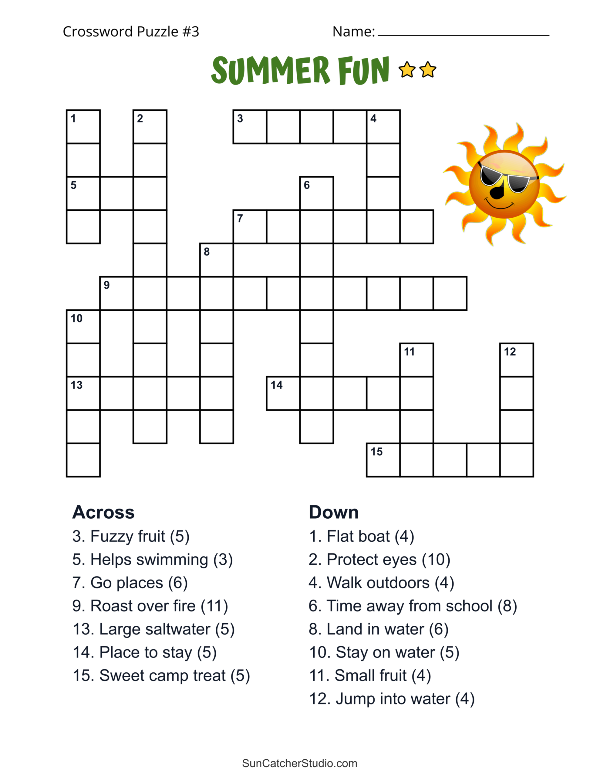 free printable summer crossword puzzles free printable summer crossword puzzles
