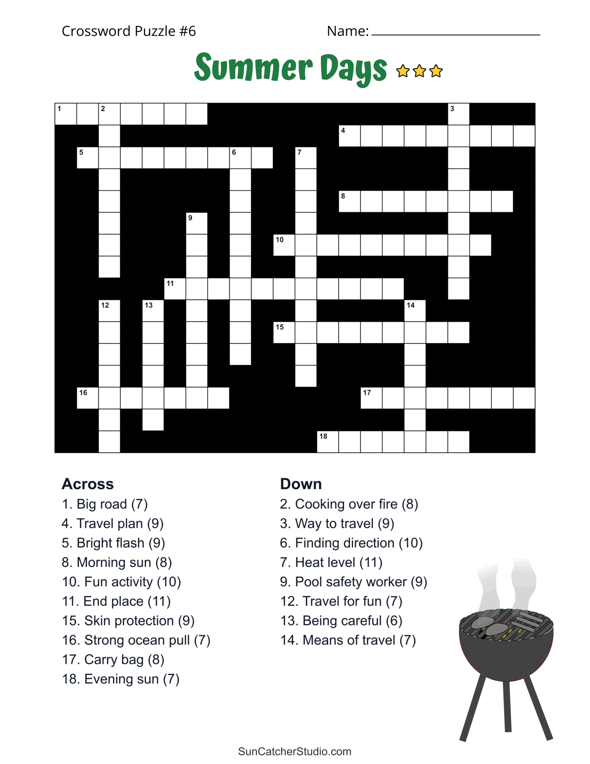 printable summer crossword puzzles printable summer crossword puzzles