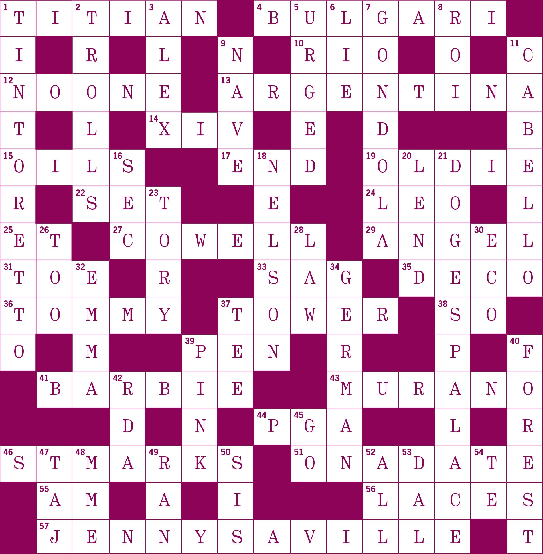 Summer 2026 Crossword Puzzle Solution