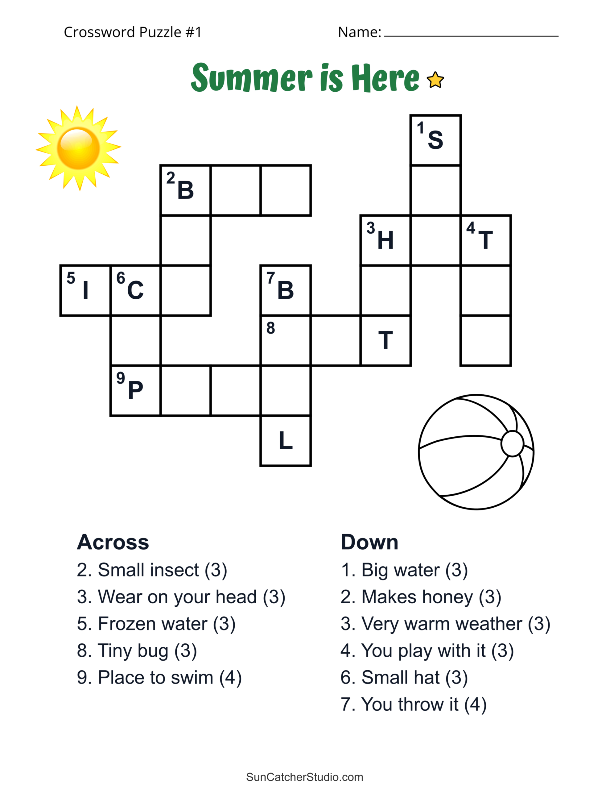 2nd grade crossword puzzles printable