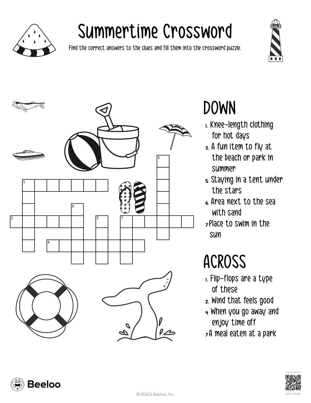 Summer Crossword Summer Crossword