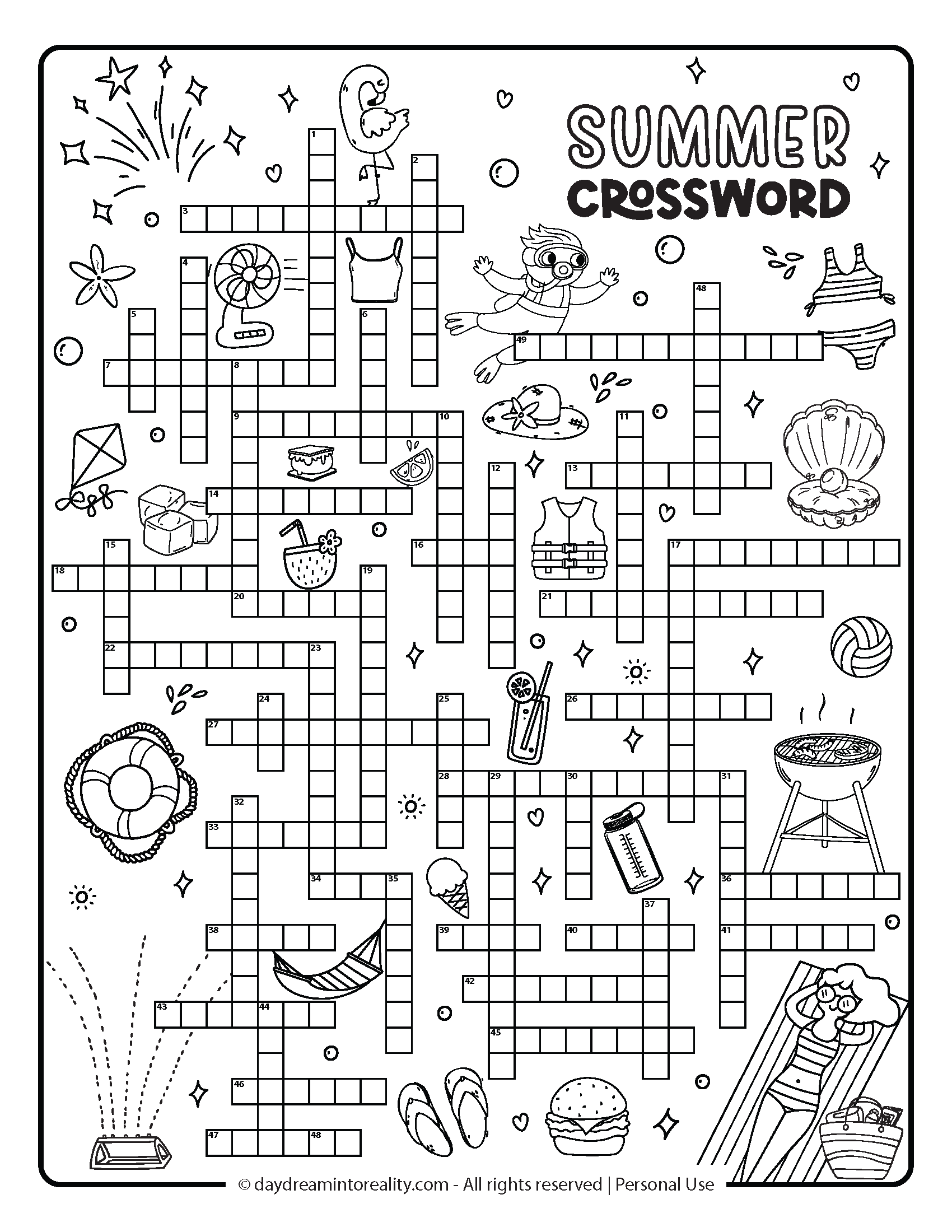 Summer Crossword Pages Summer Crossword Pages