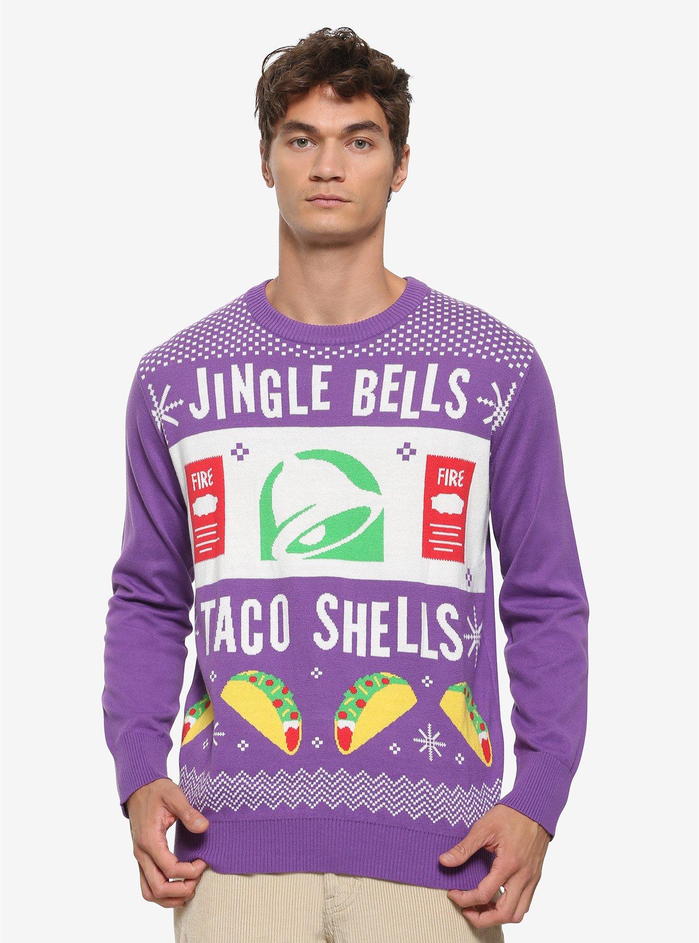 Taco Bell Jingle Bells Taco Shells Ugly Holiday Sweater Boxlunch Exclusive