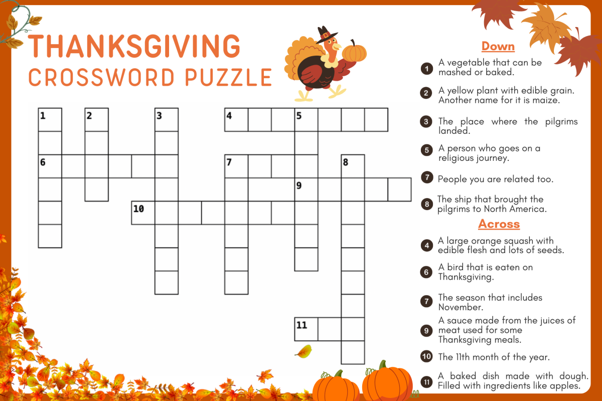 Thanksgiving Crossword Puzzle Thanksgiving Crossword Puzzle