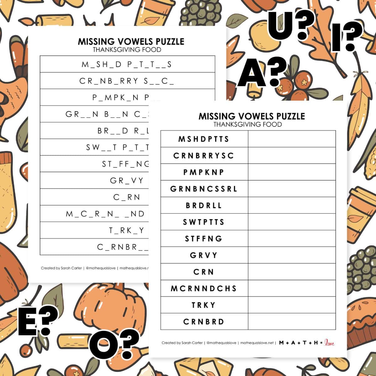 thanksgiving secret message puzzle