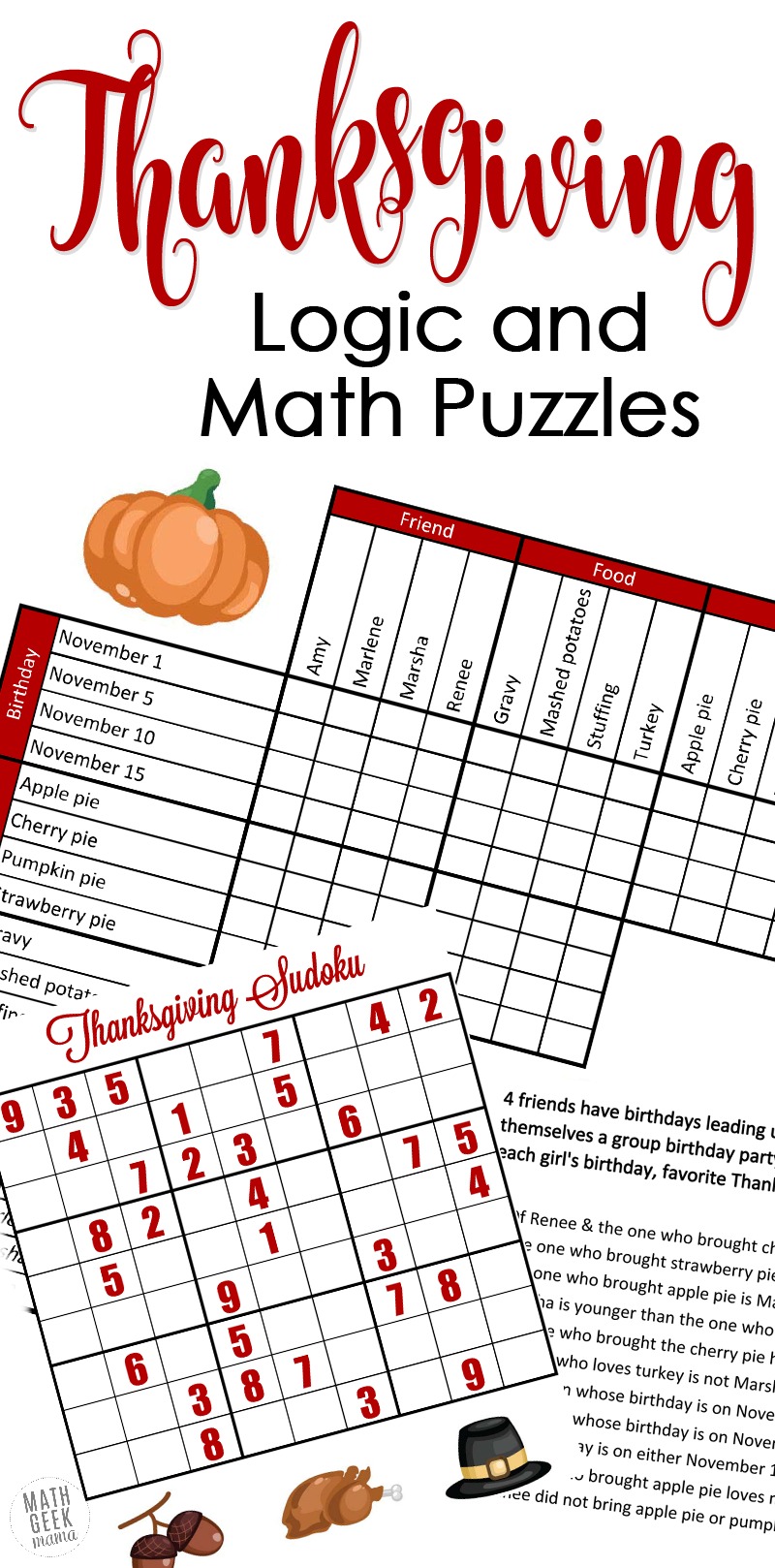 Thanksgiving Math Puzzles