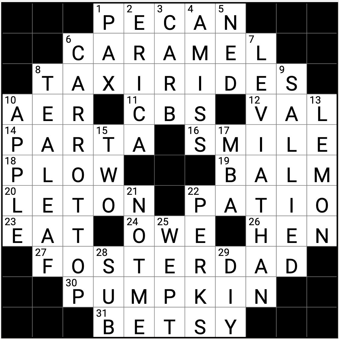 Thanksgiving Puzzle Answers