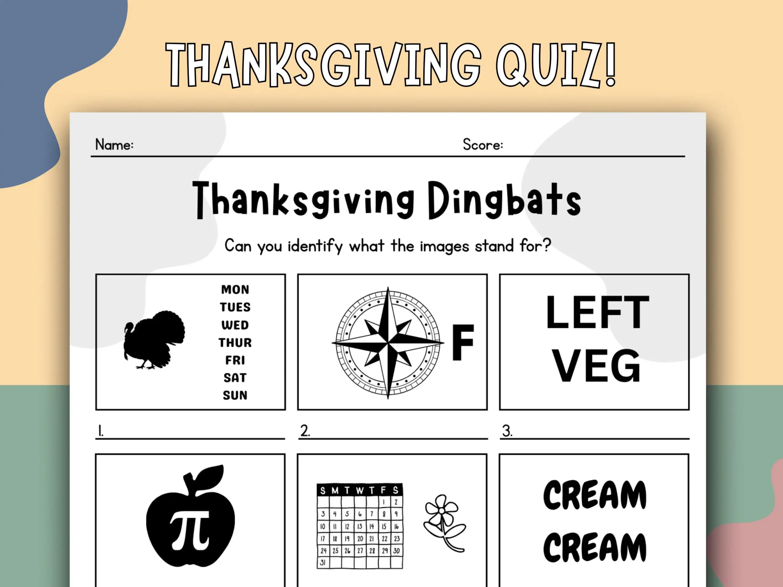 Thanksgiving Rebus Puzzles