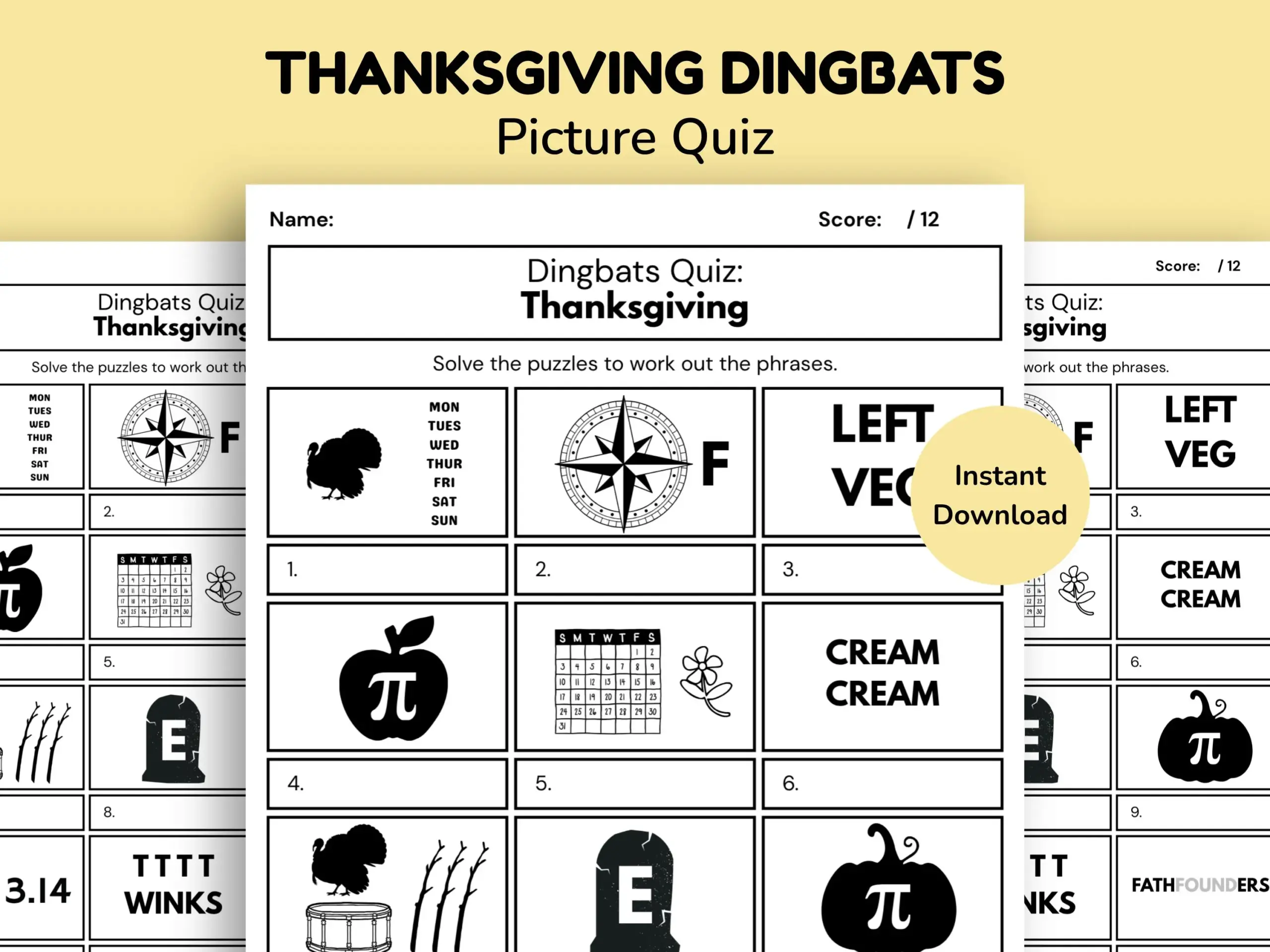 Thanksgiving Rebus Puzzles