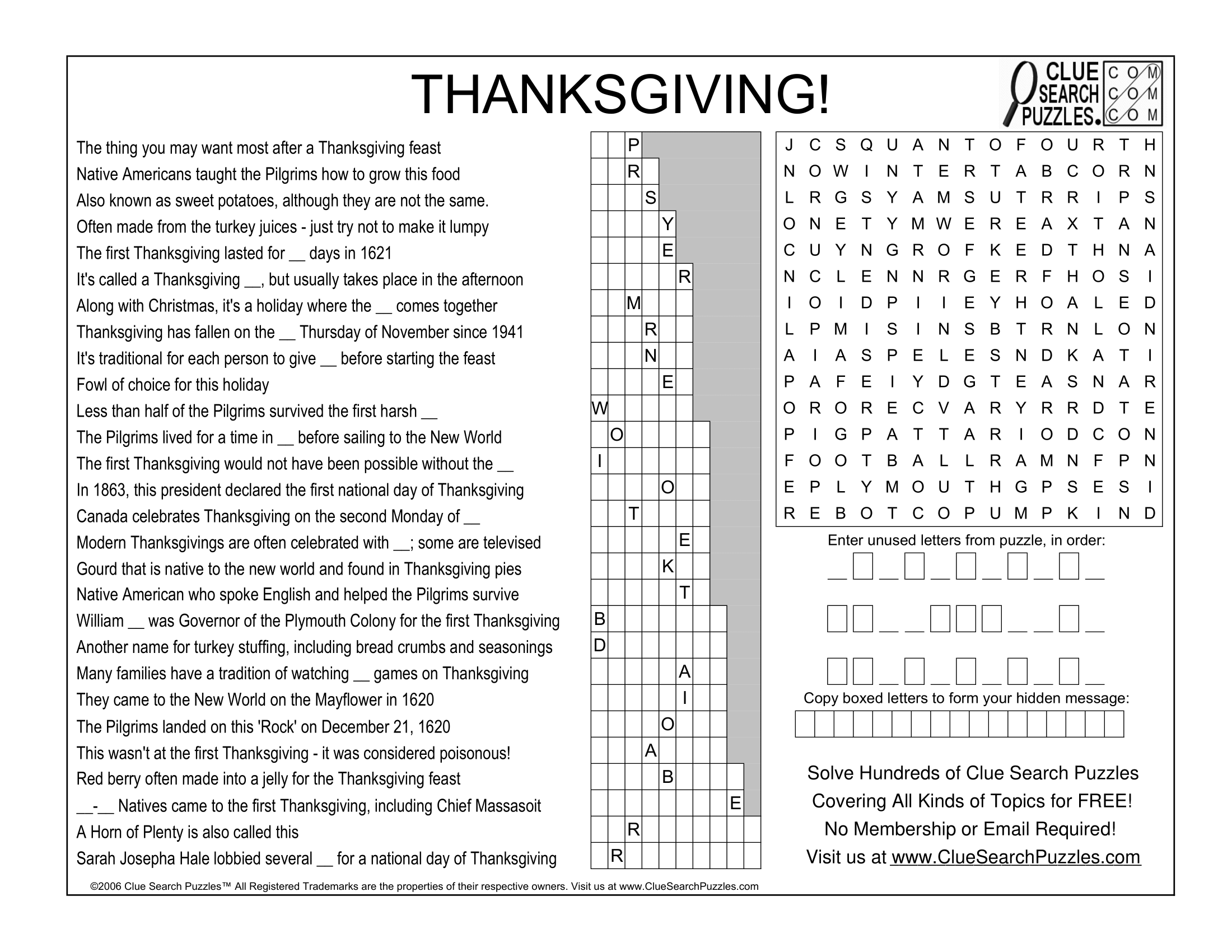 Thanksgiving Trivia Quiz