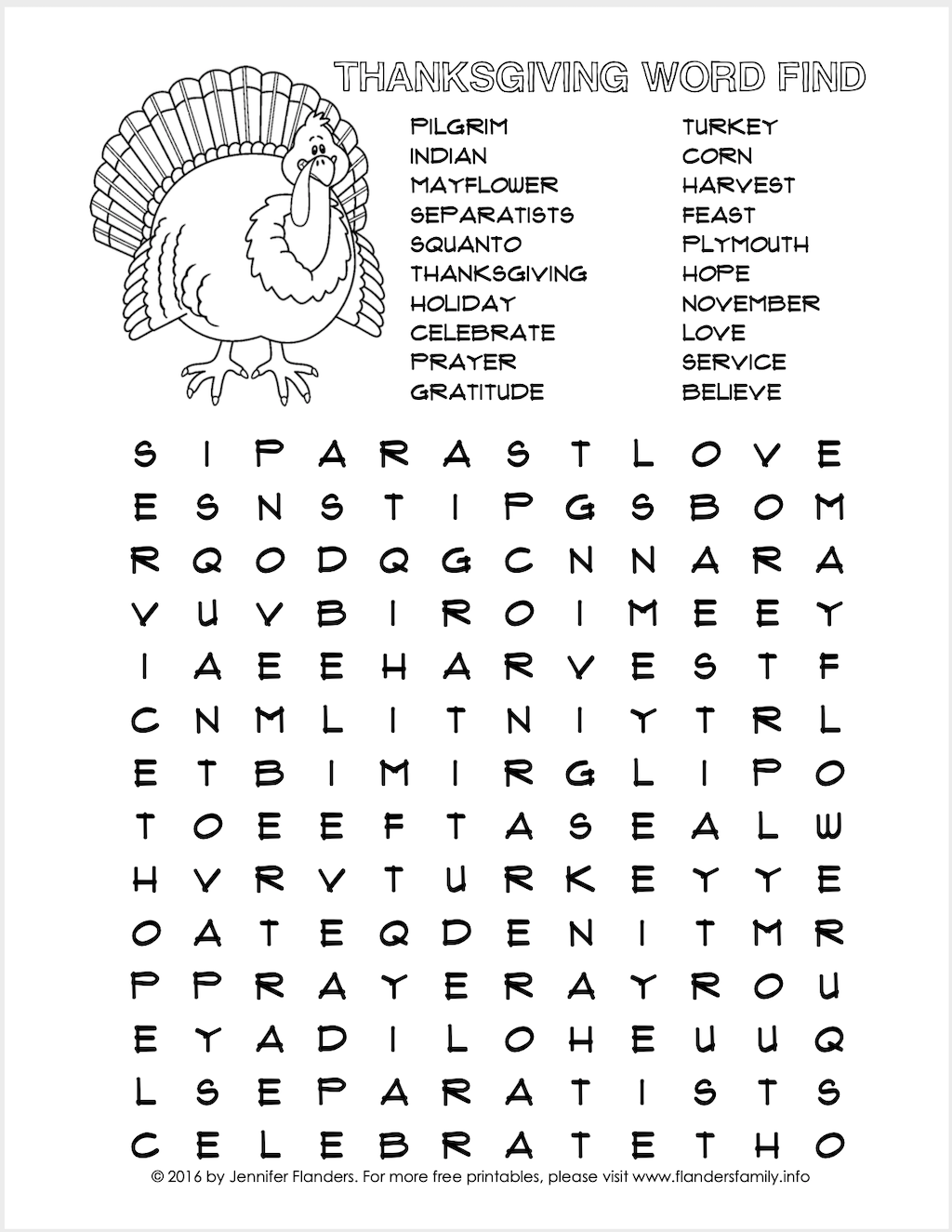 Thanksgiving Word Find Free Printable Thanksgiving Word Find Free Printable