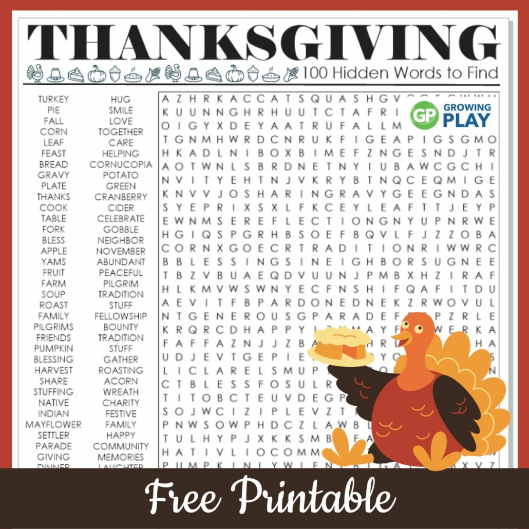 thanksgiving word search puzzle answers