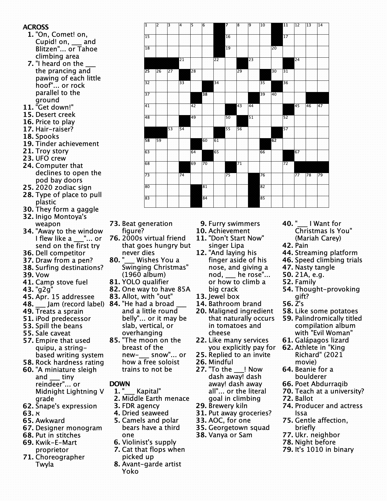 Twas The Night Before Xmas Xword I Made This