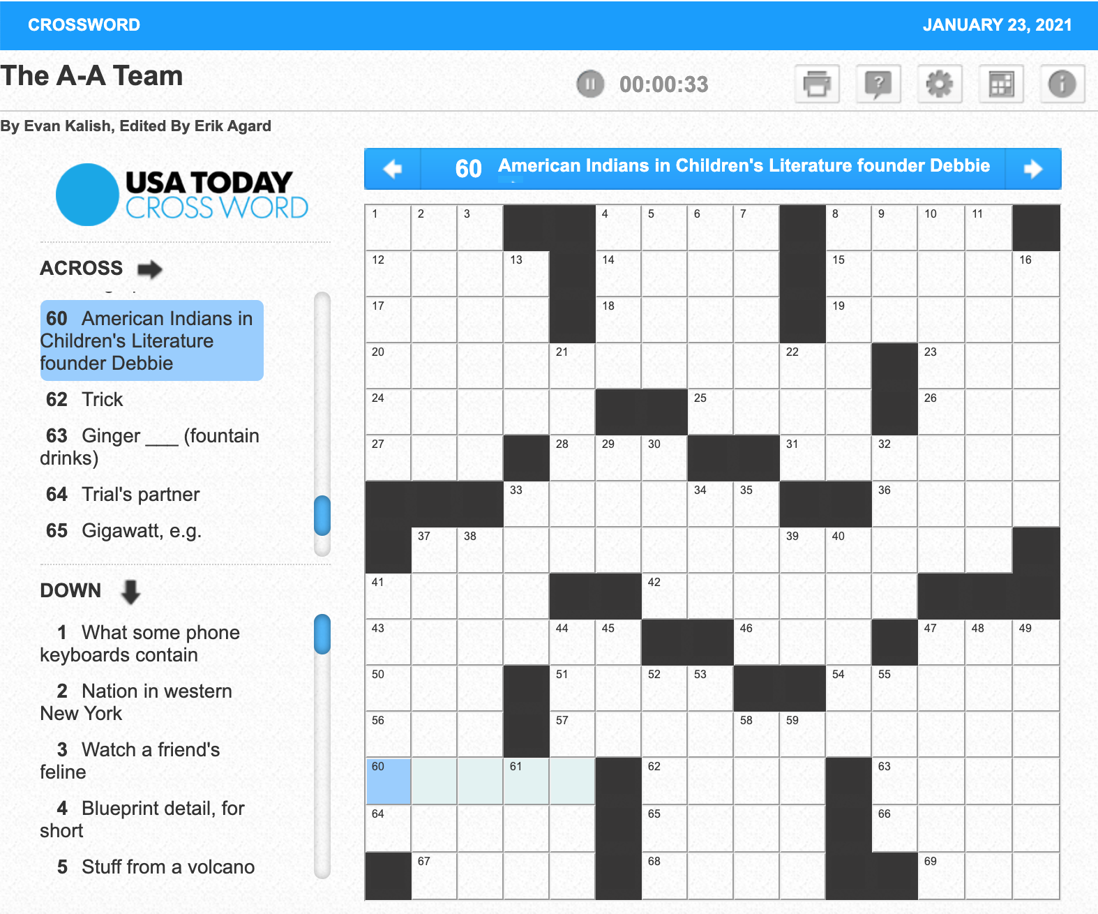 Usa Today Crossword Clue American