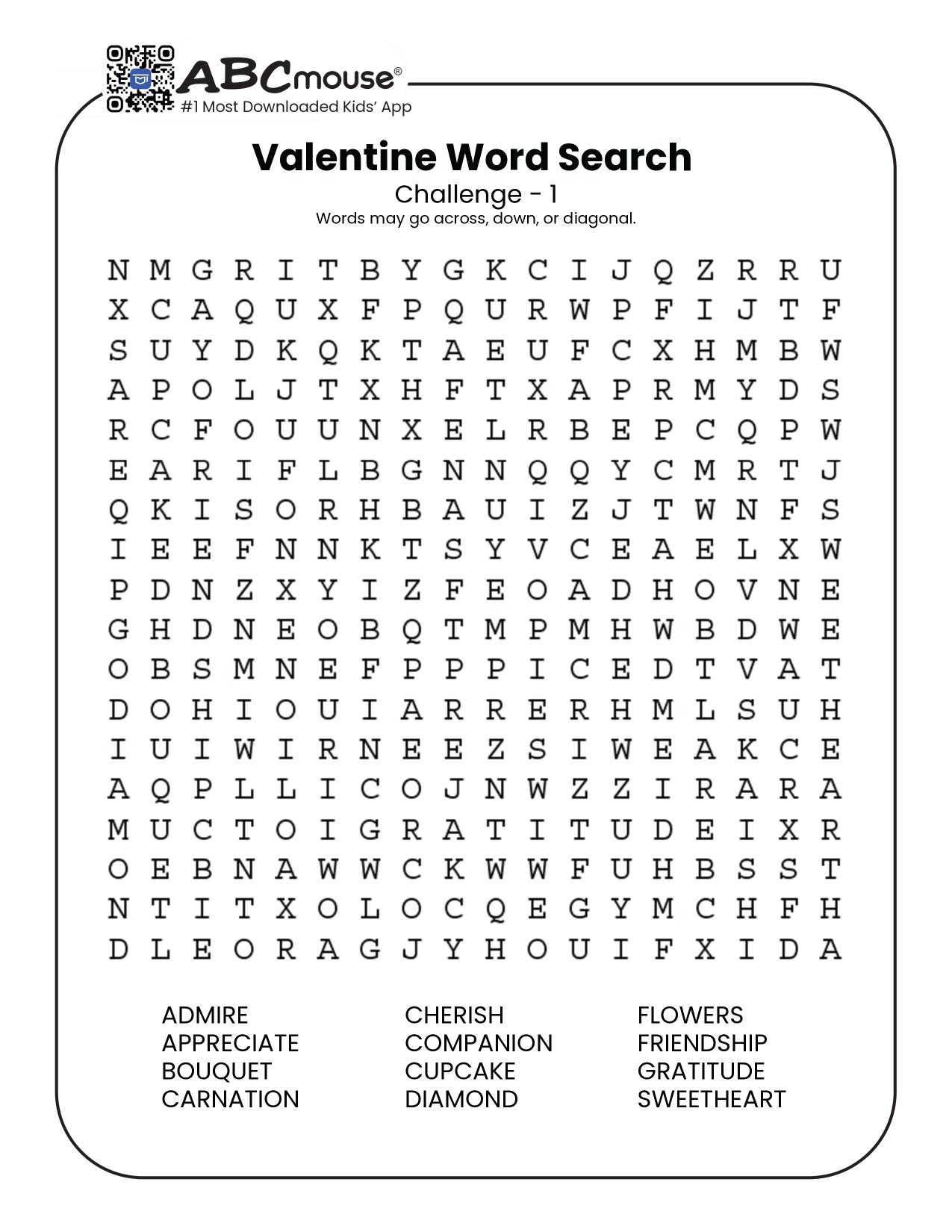 free printable valentine crossword puzzles