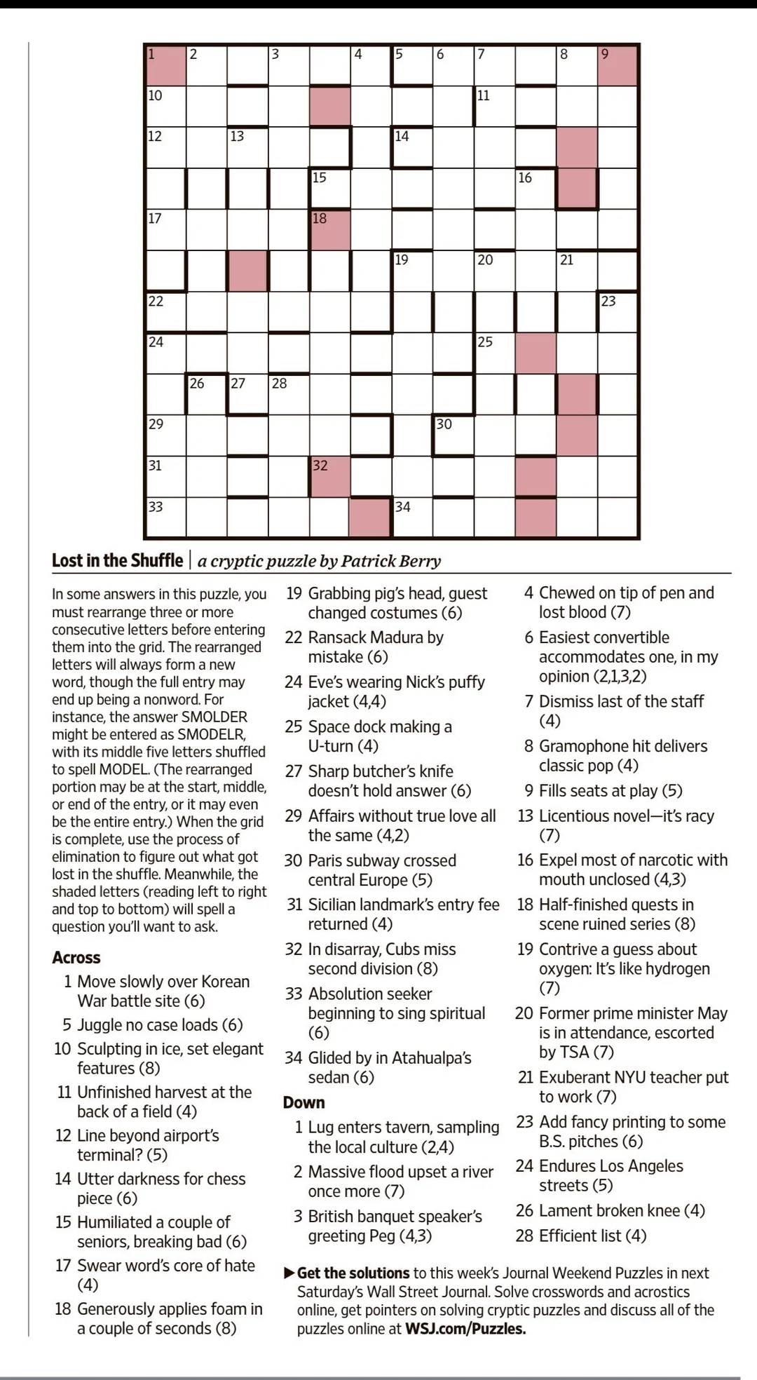 Wsj Variety Puzzle 8126 By Patrick Berry